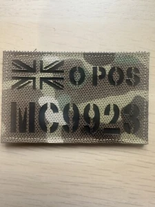 Insignia Chaleco MTP, Zap Blood Grp TRF Union Jack, Ejército Militar Personalizado - Imagen 1 de 2