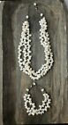 Artisan Oval Rice Pearl Handmade Matching Necklace & Bracelet Set Vintage RARE 