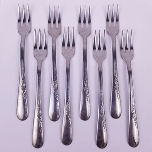 Everbrite Premier EVSEV17 Stainless Glossy Flatware Floral Japan~7 Shrimp Forks - Picture 1 of 3