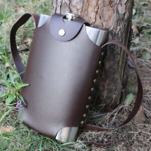 Portable 64oz Outdoor Wine Flask with Leather Cover Hydration at Its Best