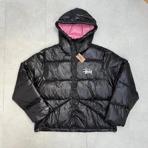 Stussy Micro Ripstop Down Parka Puffer Coat Black/Pink (Brand New With Tags) - Picture 1 of 10