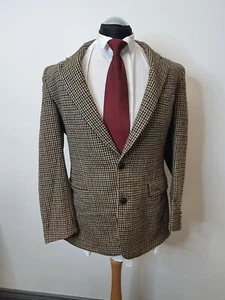 CHAQUETA/BLAZER TRAJE CROMBIE MARRÓN CLARO PATA DE GALLO 40R - Imagen 1 de 8