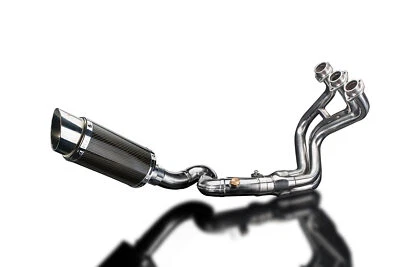 Yamaha FJ-09 Tracer 900 Delkevic Full 3-1 Exhaust 8" Carbon Round Muffler 15-20 - Image 1 of 4