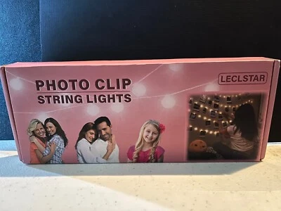FAIRY LIGHTS Photo Clips String Lights 17Ft w/Remote-8 Modes LECLSTAR 50 LED NEW - Image 1 of 3