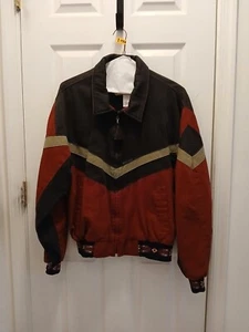 Vintage Cripple Creek Men's Aztec Navajo Tribal Bomber Jacket Size Large - Picture 1 of 10