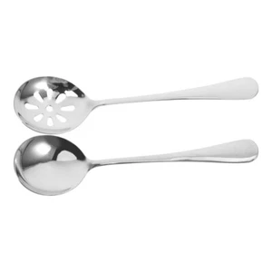 2 Pezzi Mestoli Cucchiaio da Servizio per Zuppa in Metallo Inox Ispessito Grande - Foto 1 di 12
