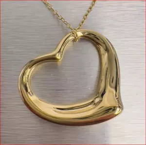 Tiffany & Co XL Elsa Peretti 18K Gold Open Heart Extra Large 36mm - Picture 1 of 6