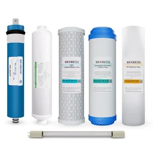 6 Stage Reverse Osmosis 4 PINs UV Replacement Lamp Water Filter Kit with 50 GPD - Picture 1 of 12
