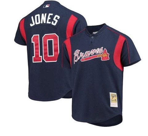 Authentic Mitchell & Ness Atlanta Braves #10 Baseball Jersey New Mens $130 Cover