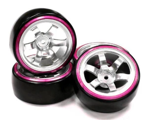Billet Machined Alloy 6 Spoke Wheel w/ Outer Ring + Drift Tire (4) Set - Picture 1 of 1