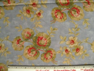 Moda Robyn Pandolph Quilt Fabric 1  1/2 yds Blue Floral Cottagecore Shabby - Image 1 of 4