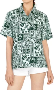 Blusa hawaiana para mujer LA LEELA Camisa Abotonada Campamento Fiesta Camisa S Verde_X368 - Imagen 1 de 3