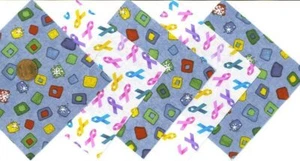 Outsdie the Box Support Ribbons 100% Cotton Fabric Quilt Squares TB1 - Picture 1 of 4