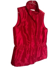 Chaleco Coldwater Creek para mujer talla M rojo brillante cremallera cordón cintura - Imagen 1 de 3