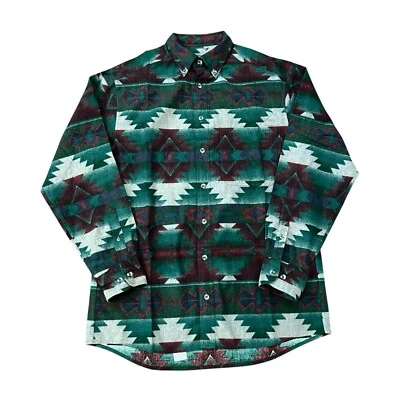 Cabela's Flannel Shirt Mens Medium Thick Southwest Aztec Navajo Print Cowboy Vtg - Image 1 of 4
