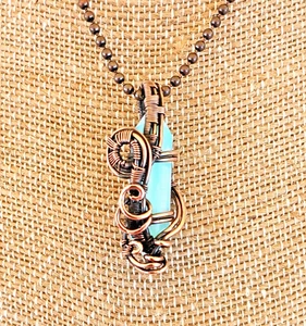 Opalite and Copper Boho / Necklace 'New Beginnings' Double Terminated Crystal - Picture 1 of 8