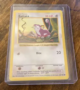 Shadowless Rattata 61/102 Base Set Rare Vintage Pokemon Karte - EX - Bild 1 von 7