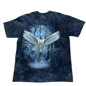 T-Shirt Gufo Uomo Taglia L Sveglia la Tua Magia Anne Stokes Fantasia La Montagna - Foto 1 di 10