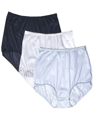 Shadowline Mujer Ropa Interior Negro Blanco Plata Nylon Calzoncillo Completo Cintura Alta Panty Foto 1 de 4