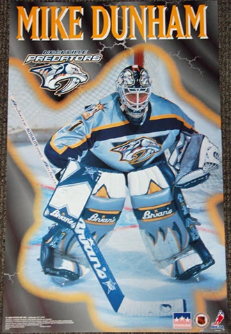MIKE DUNHAM Vintage Nashville Predators 1999 Starline Action 22x34 POSTER Cover
