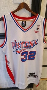 VTG NBA Reebok HWC Detroit Pistons Rip Hamilton Jersey 3 Mens XL SEWN White Bolt - Picture 1 of 9