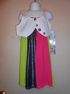 Disney Hannah Montana Girls Dress & Vest Set Multi M/5-6 NWT - Picture 1 of 4
