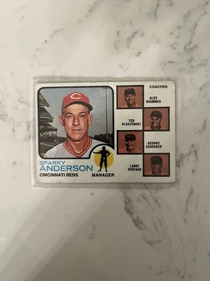 1973 年 Topps - Sparky Anderson、Ted Kluszewski、Alex Grammas #296 — 第 1/2 张图片