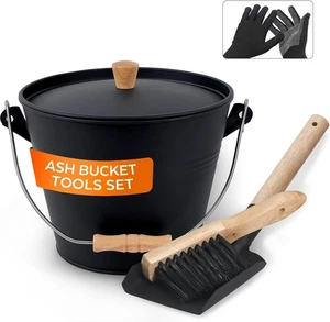 Kleiner Ascheeimer mit Deckel und Schaufel, Metallkamin 1,3 Gallonen  - Bild 1 von 9
