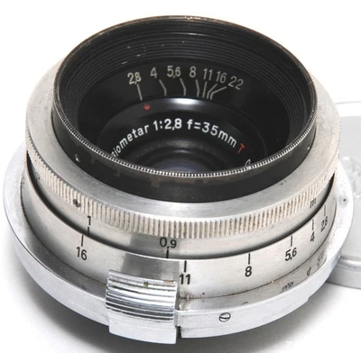 Zeiss Jena para Contax RF Biometar 2,8/35 mm lente T roja Foto 1 de 4