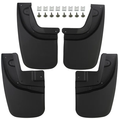 For Toyota Tacoma 2005-2015 Black Mud Flaps 4PC No-Drill w OEM Fender Flares - Image 1 of 4