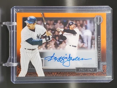2017 Topps Tribute Reggie Jackson Orange Auto /25 New York Yankees GOE-RJ - Image 1 of 2