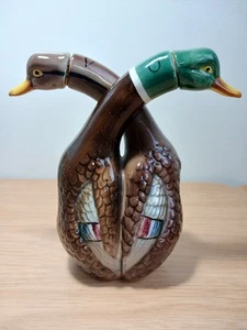 Vintage (1950s) Ucagco Double Spout Cruet, Oil Vinegar, Entwined Mallard Ducks - Foto 1 di 8