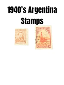 Sello USADO Argentina años 40, 50 centavos aceite/geología SJXX-693 - Imagen 1 de 3