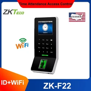 ZKTeco F22+ID TCP/IP WiFi Biometric Fingerprint Door Access Time Attendance US - Picture 1 of 6
