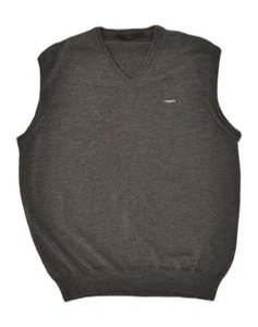 UNGARO Hombres Chaleco Camiseta sin Mangas Gris Medio Lana Merino OB01 - Imagen 1 de 4