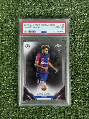 2023-24 Topps Chrome competições de clubes da UEFA - Lamine Yamal #64 (RC) PSA 10 - Imagem 1 de 4