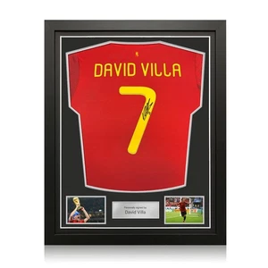 Maglia calcio Spagna 2020 firmata David Villa. Telaio standard - Foto 1 di 5