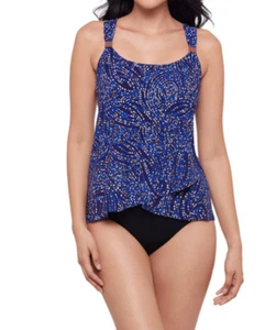 Miraclesuit PLUM MULTI Dazzle Scoop Neck Underwire Tankini Swim Top, 16 - Picture 1 of 1