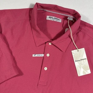 Tommy Bahama Poloshirt Herren XXL Pink Coast Ace Oasis Island Zone SS Stretch Neu mit Etikett - Bild 1 von 10
