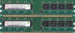1GB 2x512MB PC2-5300 HYNIX DDR2-667 HYMP564U64BP8-Y5 AB-T Desktop RAM MEMORY KIT - Picture 1 of 2