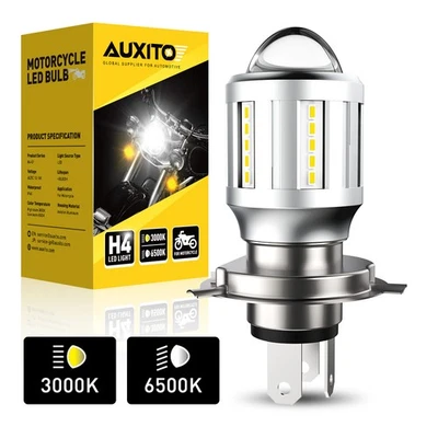 H4 Bombillas LED HID Blanco 360° Viga Alta/Baja Moto Faro Potencia 2 Colores Foto 1 de 4