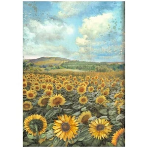 Stamperia A4 RICE PAPER - SUNFLOWER ART - LANDSCAPE - Picture 1 of 1