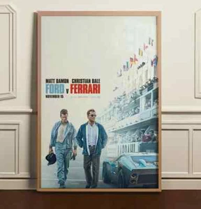 Ford v Ferrari Movie Poster,minimalist funny art, Movie Collectibles - Picture 1 of 4