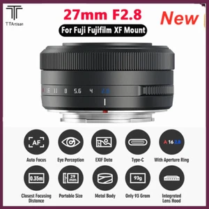 TTArtisan 27mm F2.8 APS-C Auto Focus Lens STM for Fujifilm Fuji X mount Camera  - Picture 1 of 10