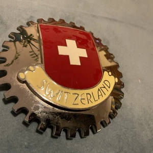 Vintage Suiza Confederación Bandera Metal Esmalte Cinturón Hebilla Artefacto 3 5/8" - Imagen 1 de 5