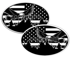 Calcomanías ovaladas American Flag Soaring Eagle Elige el paquete de talla 2 #M - Imagen 1 de 4