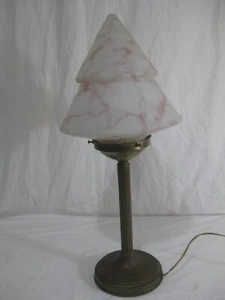 ANTIKE ART DECO KAMEE KUNST GLAS PASTE PATE DE VERRE SCHREIBTISCH TISCH LEUCHTE LAMPE 1930er - Bild 1 von 5