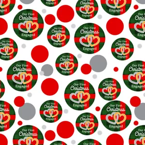 Our First Christmas Engaged Green Plaid Premium Gift Wrap Wrapping Paper Roll - Picture 1 of 4