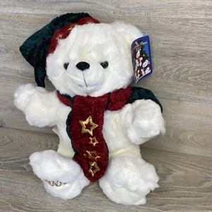 17 Zoll Season's Greetings Weihnachten weißer Teddybär roter Schal Plüschtier Stofftier - Bild 1 von 7