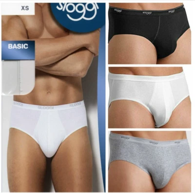 6 SLIP UOMO SLOGGI BASIC MIDI  BIANCO-NERO-GRIGIO TAGLIE 3-4-5-6-7-8 - Immagine 1 di 4